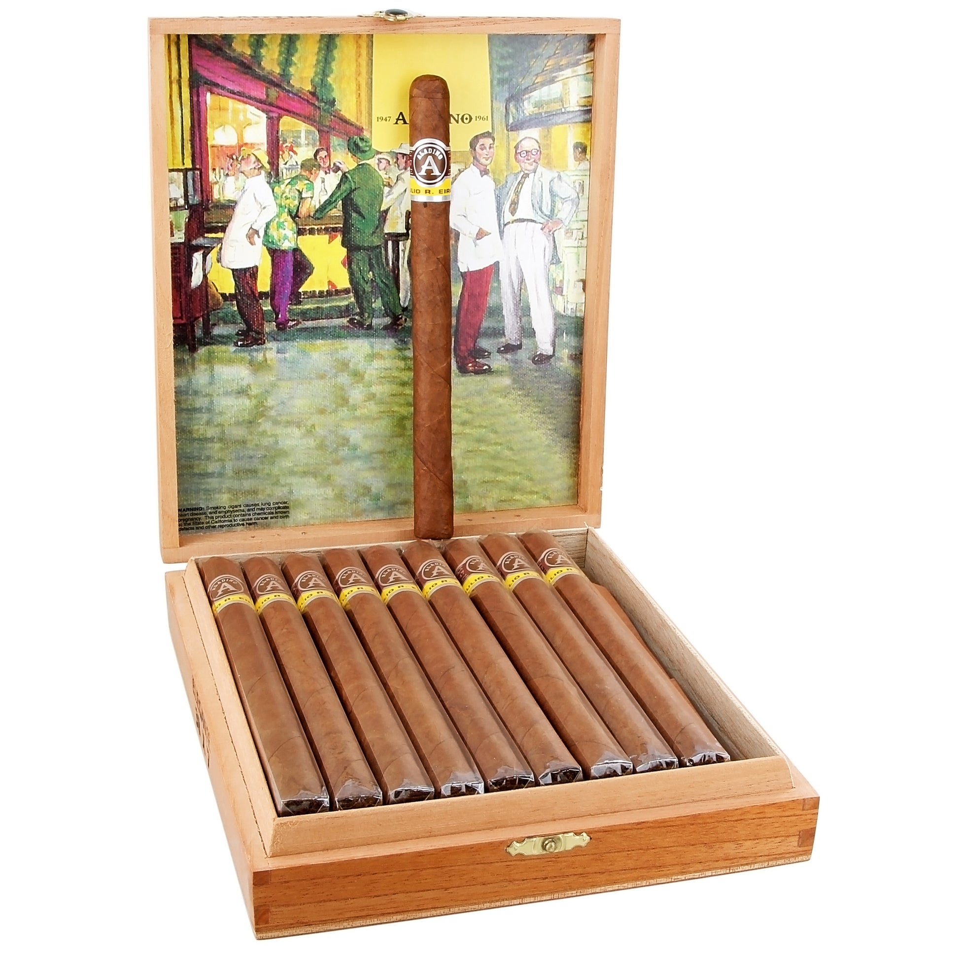 Aladino Corojo Elegante Lancero – honduransk puro med Authentic Corojo-täckblad, medium till fyllig styrka, smaker av cederträ, rostade kastanjer, läder och naturlig pepparkrydda