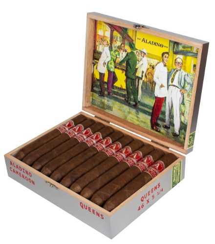 Aladino Cameroon Queens Perfecto Figurado – honduransk premiumcigarr med afrikanskt Cameroon-täckblad, medium styrka, smaker av rostat kaffe, cederträ, nötter och naturlig sötma