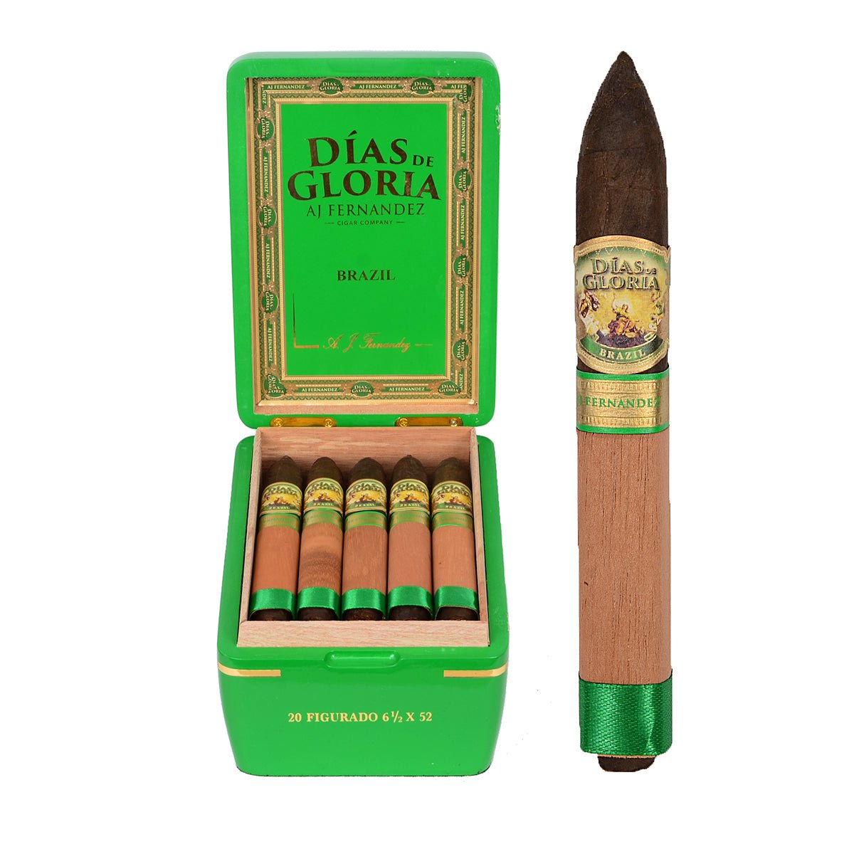 Dias de Gloria Brazil Figurado – boxpressad nicaraguansk premiumcigarr, Mata Fina-wrapper, medium-full styrka