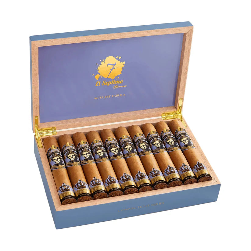 El Septimo Augustus Robusto – ultra-lyxig premiumcigarr från Costa Rica med lagrat Connecticut-täckblad, mild till medium styrka, smaker av cederträ, vanilj, mjuk kakao och floraltoner