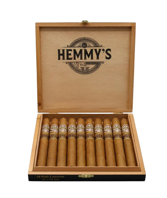 Hemmys Linea Secreta Petit Lancero – smal handrullad premiumcigarr med ceder, läder och krämig tobakssötma, medium styrka
