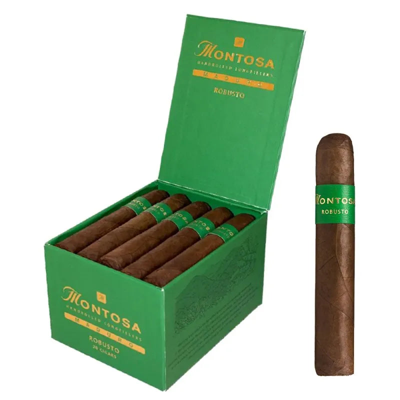 Montosa Maduro Robusto – dominikansk premiumcigarr med mexikanskt Maduro Criollo-täckblad, mild till medium styrka, smaker av mörkt kaffe, len kakao, rostade nötter och cederträ
