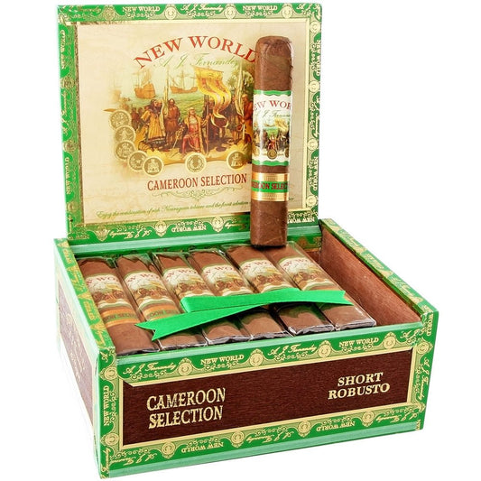 New World Cameroon Short Robusto – AJ Fernandez premiumcigarr med kamerunskt täckblad | Cigarrshoppen