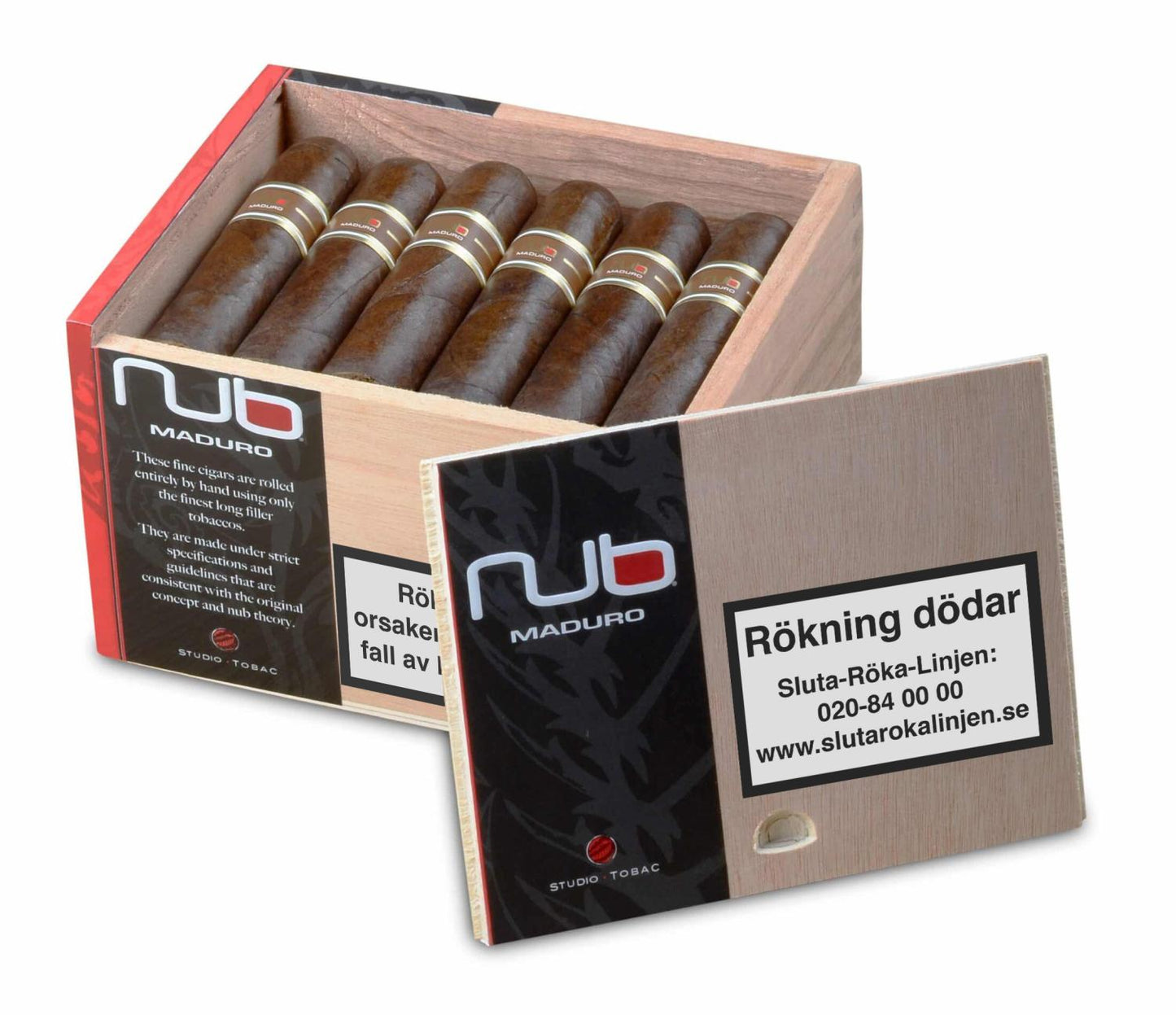 Nub 460 Maduro Short Robusto – nicaraguansk premiumcigarr med mörkt brasilianskt Mata Fina-täckblad, medium till fyllig styrka, smaker av mörk choklad, espresso, melass och jordighet