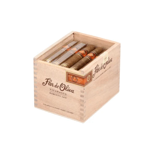 Oliva Flor de Oliva Original Robusto i trälåda, Nicaragua, medium styrka med toner av ceder, kakao och kaffe