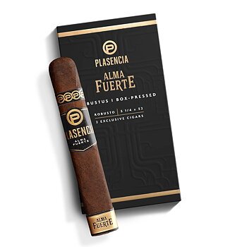 Plasencia Alma Fuerte Robustus I Robusto i 2-pack, Nicaragua, fyllig styrka, toner av kakao, espresso och nötter.